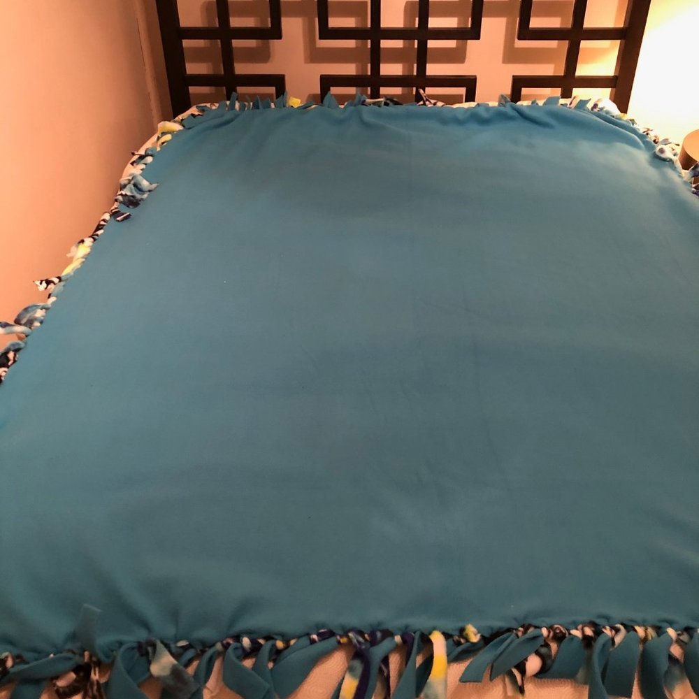 Homemade Grateful Dead Tie-dye Terrapin Fleece Blanket - Picture 3 of 6